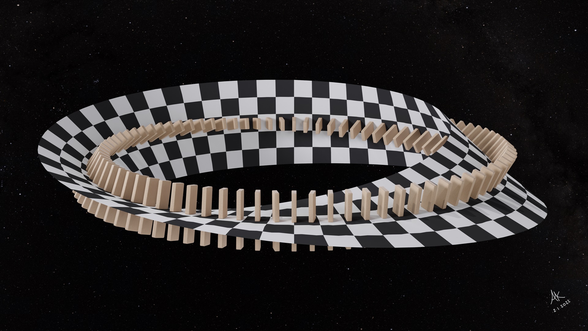 3D Model: Domino Mobius 1